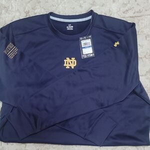 Under Armour Navy and Gold Notre Dame Crewneck